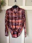 Bleached Burgundy Plaid Flannel