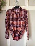 Bleached Burgundy Plaid Flannel