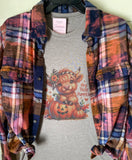 Hey There Pumpkin Highland Cow T-shirt & Flannel