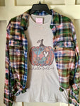 Hello Fall Boho Pumpkin T-shirt & Flannel