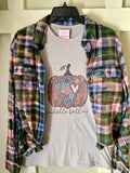 Hello Fall Boho Pumpkin T-shirt & Flannel
