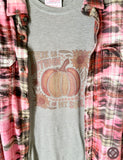 Autumn in my Soul Graphic T-Shirt and Bleached Dyed Flannel Set