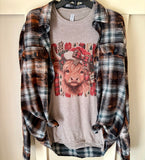 Christmas Highland Cow Flannel & T-Shirt Combo