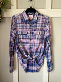 Bleached Blue & Yellow Plaid Flannel