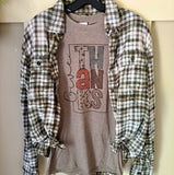 Give Thanks Print Tee & Flannel Set