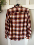 Bleached Red & Tan Plaid Flannel