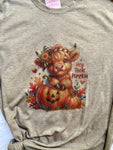 Hey There Pumpkin Highland Cow T-shirt & Flannel