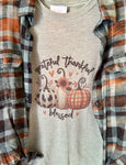 Grateful Thankful Cow & Checker Print Tee & Flannel Set