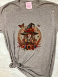 Boho Whimsical Witch Halloween Graphic T-Shirt