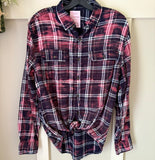 Hand Bleach Dyed Navy Blue White Flannel Relaxed Fit Soft & Warm