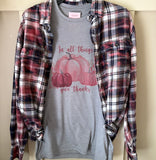 In All Things Give Thanks Tee & Flannel Set