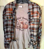 Grateful Thankful Cow & Checker Print Tee & Flannel Set