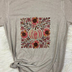 Boho Fall Blush & Bloom Pumpkin Graphic T-Shirt
