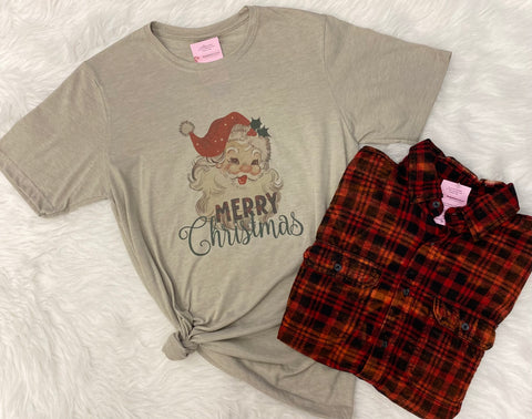 Merry Christmas Santa Tee & Flannel