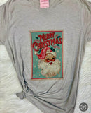 Vintage Santa Stamp Christmas Retro Graphic T-Shirt