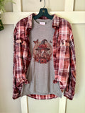 Boho Witch Graphic T-Shirt and Bleached Dyed Flannel Set