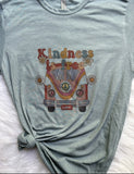 Kindness is Free Hippie Peace Van Graphic T-Shirt