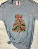 Christmas Tree w/ Pink Bow Graphic T-Shirt