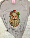 Quilt Santa Christmas Retro Graphic T-Shirt