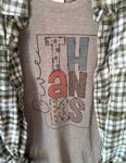 Give Thanks Print Tee & Flannel Set