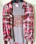 Autumn in my Soul Graphic T-Shirt and Bleached Dyed Flannel Set