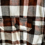 Hand Bleach Dyed White Black Plaid Flannel
