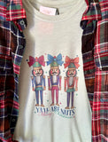 Nutcracker Y'all are Nuts Christmas Tee & Flannel Set