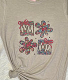 Mama Pink Bow & Flower Graphic T-Shirt