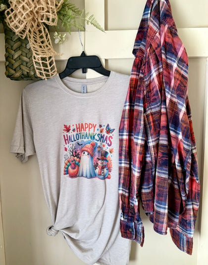 Hallothanksmas Tee & Flannel Set