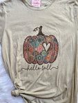 Hello Fall Boho Pumpkin T-shirt & Flannel