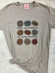 Peace & Kindness Flowers Graphic T-Shirt