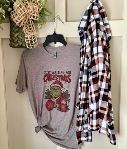 Waiting for Christmas Grinch Tee & Flannel Set
