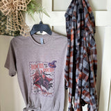 Hocus Pocus Halloween Graphic T-Shirt and Bleached Dyed Flannel Set