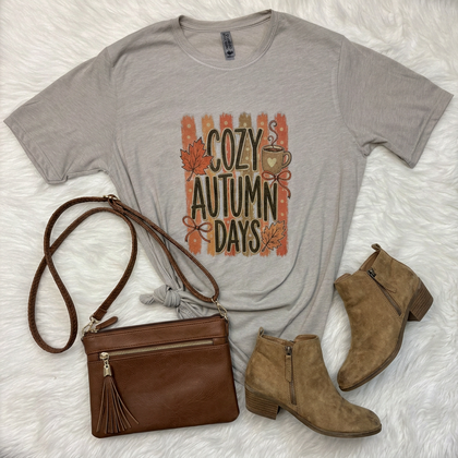 Cozy Autumn Days Graphic T-Shirt, Light Gray