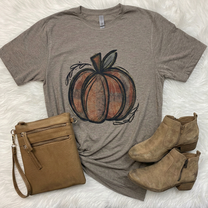 Tie Dye Pumpkin T-Shirt, Ash Gray