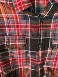 Hand Bleach Dyed Black Green Red Blue Flannel Relaxed Fit Soft & Warm