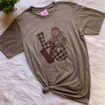 LOVE Snowman Graphic T-Shirt