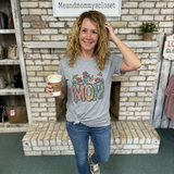Mom Animal Print & Flowers Graphic T-Shirt