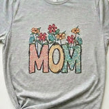 Mom Animal Print & Flowers Graphic T-Shirt
