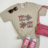 Mama Pink Bow & Flower Graphic T-Shirt