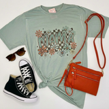 Mama Checkered Print Graphic T-Shirt