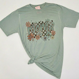 Mama Checkered Print Graphic T-Shirt