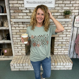 Mama Checkered Print Graphic T-Shirt