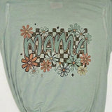 Mama Checkered Print Graphic T-Shirt