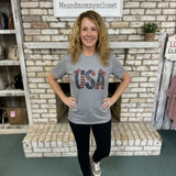 Denim USA Leopard & Bow Accent Graphic T-Shirt