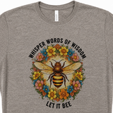 Words of Wisdom Bee Graphic T-Shirt, Light Gray