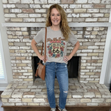 Route 66 Graphic T-Shirt, Light Gray