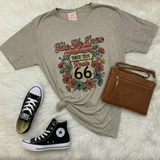 Route 66 Graphic T-Shirt, Light Gray