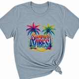 Summer Vibes Graphic T-Shirt, Light Gray