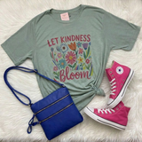 Let Kindness Bloom Floral Graphic T-Shirt, Light Gray